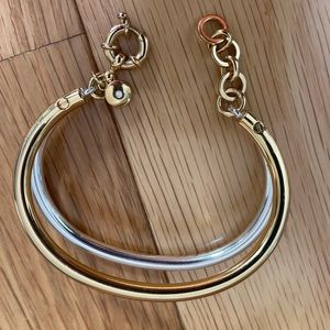 Brand new jcrew, silver, and gold bangle bracelet